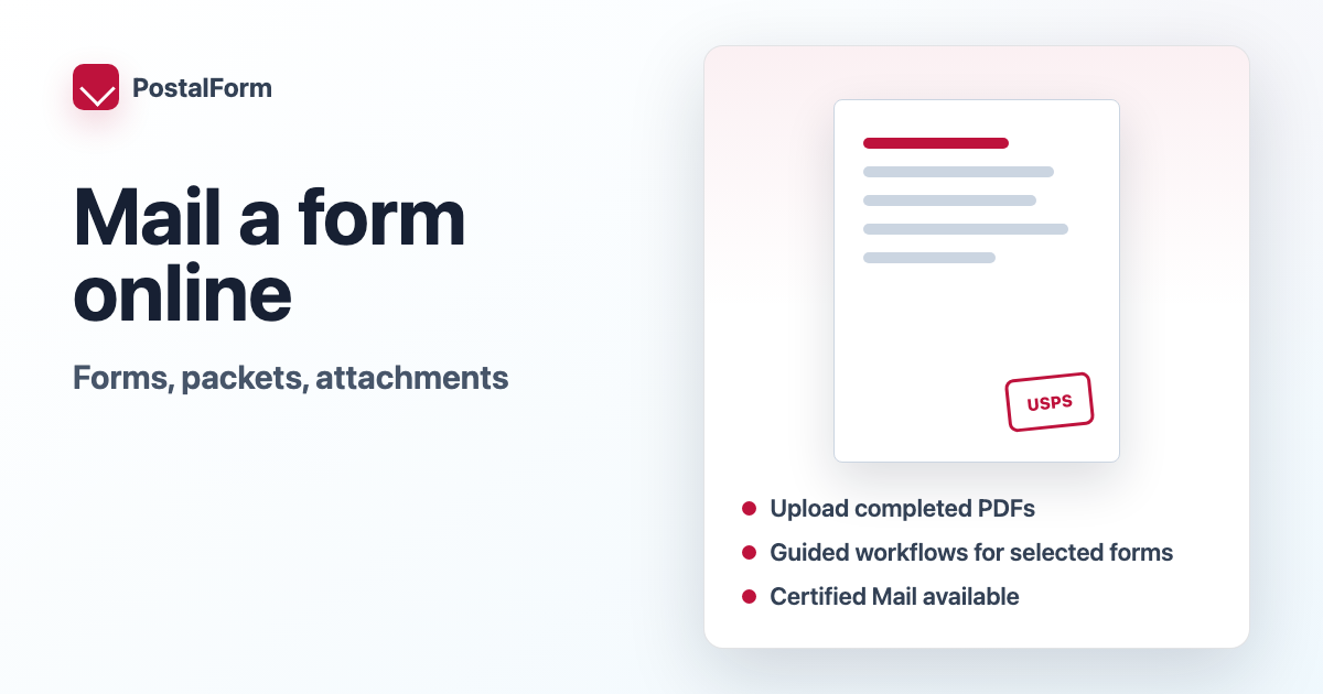 Mail Forms Online | Form to Mail, PDF, and USPS Form Help | Postal Form