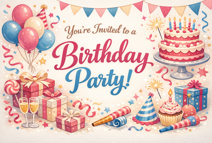Birthday Party Invite front